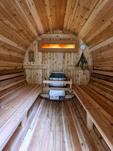Load image into Gallery viewer, Chalet 4-6 person Extra Wide Canopy Barrel Sauna
